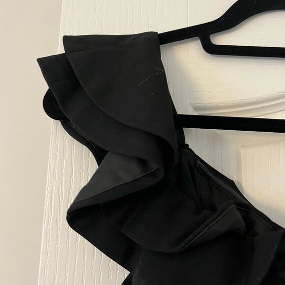 Selfie Leslie Black Ruffle Bodycon Midi Dress - Picture 4 of 9